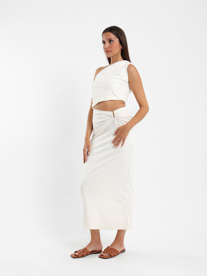 Cut-Out Waist Dress with Ring Detail - Outlet