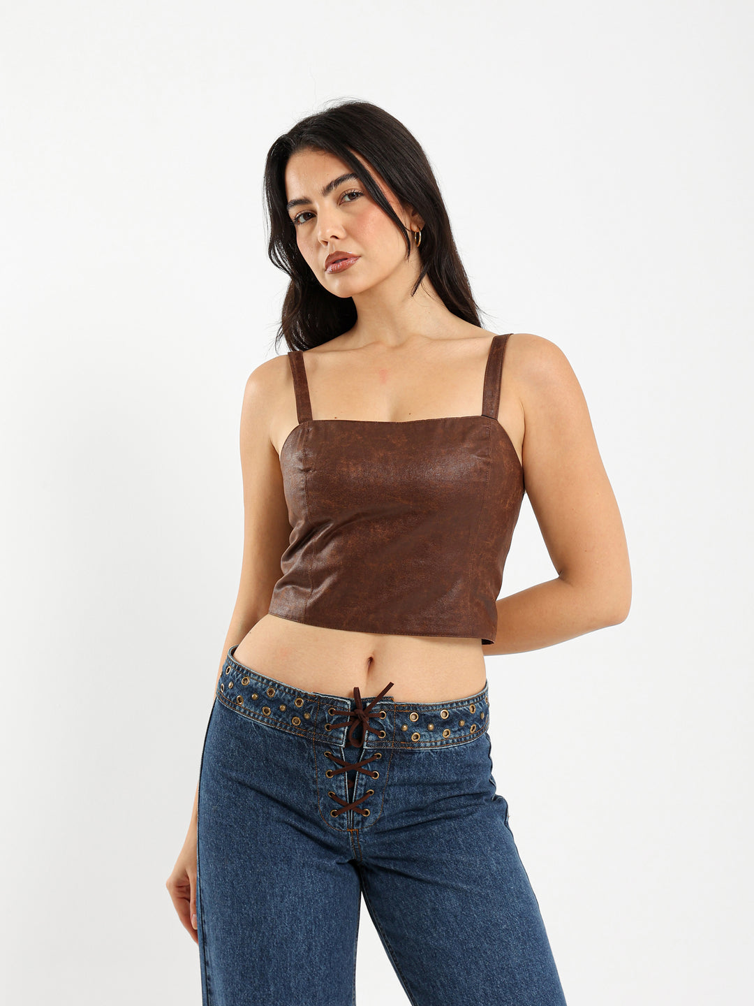 Textured Leather Top