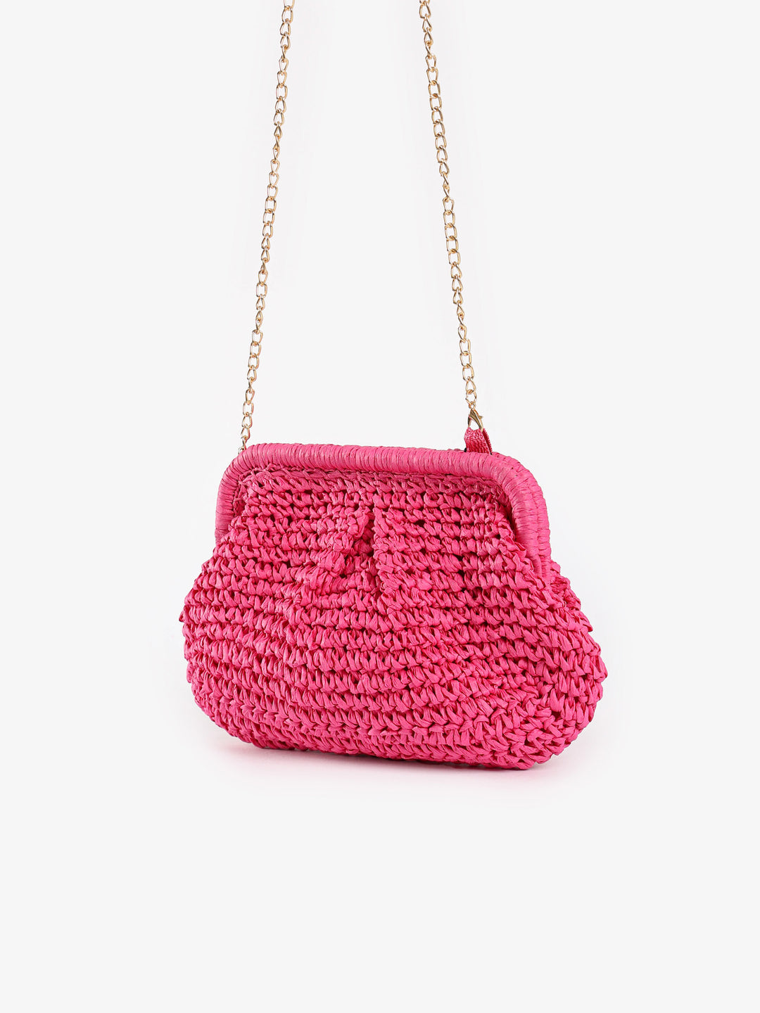 Woven Chain Strap Clutch
