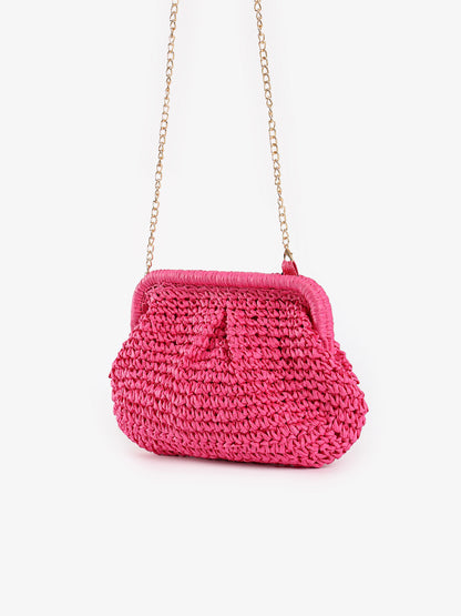Woven Chain Strap Clutch