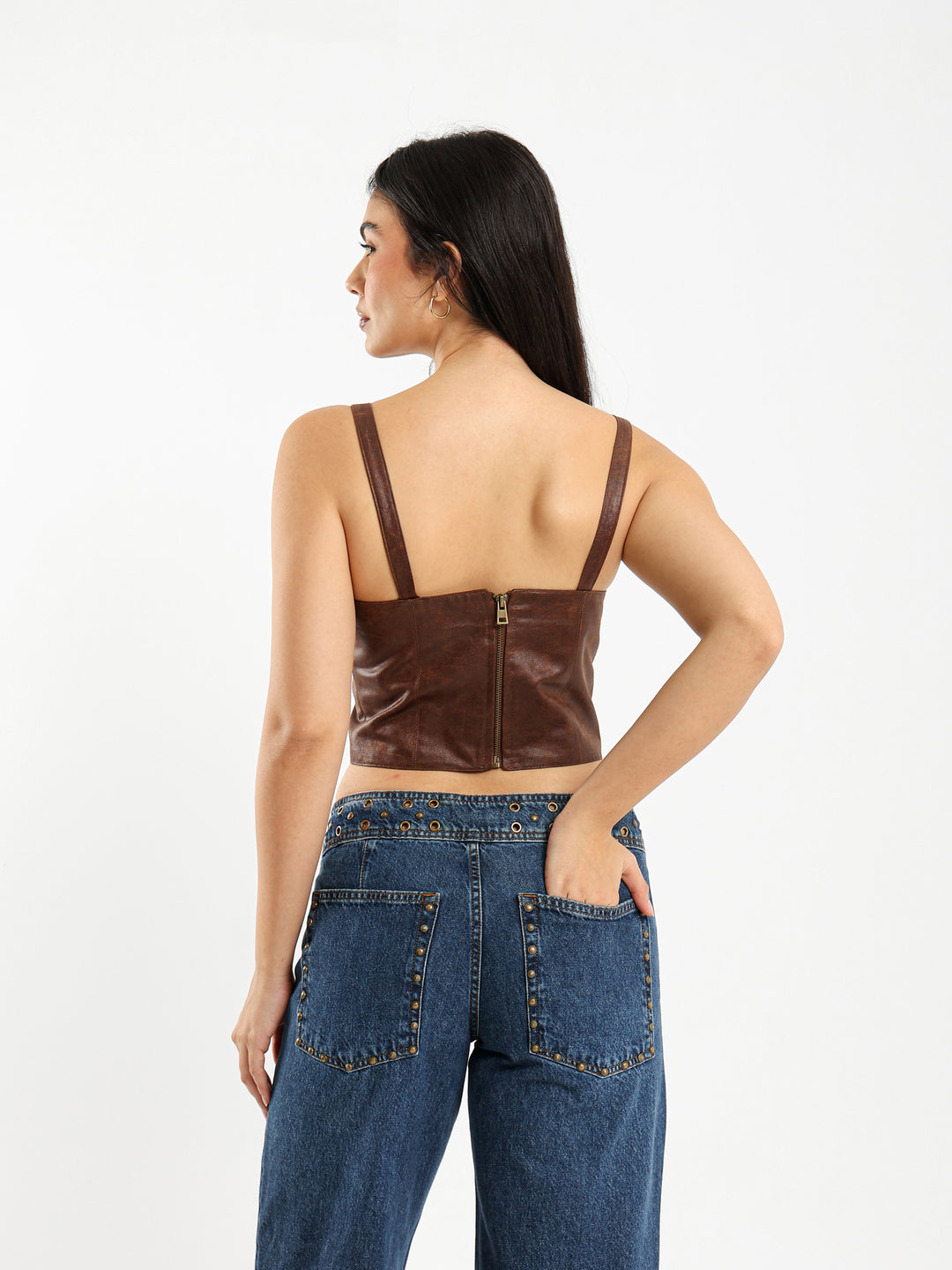 Textured Leather Top
