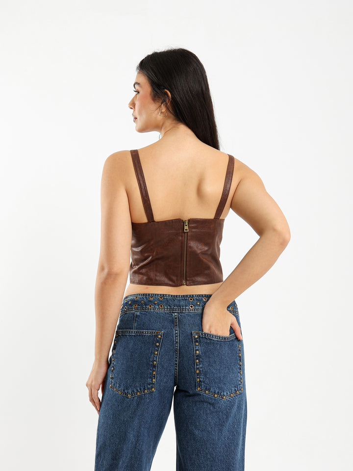 Textured Leather Top