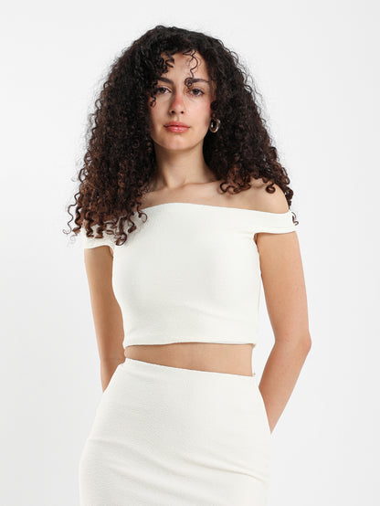 Textured Off Shoulder Top