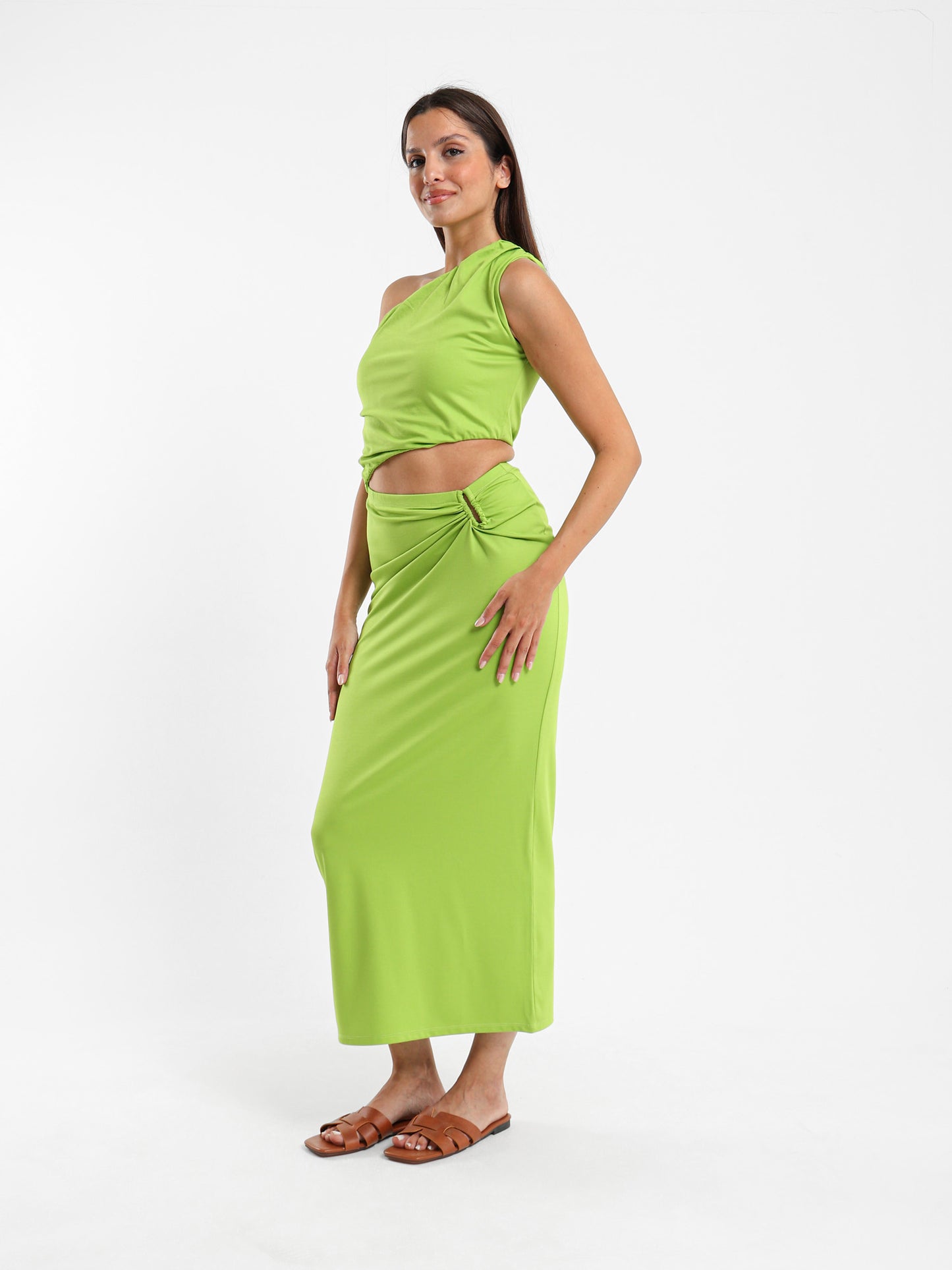 Cut-Out Waist Dress with Ring Detail - Outlet