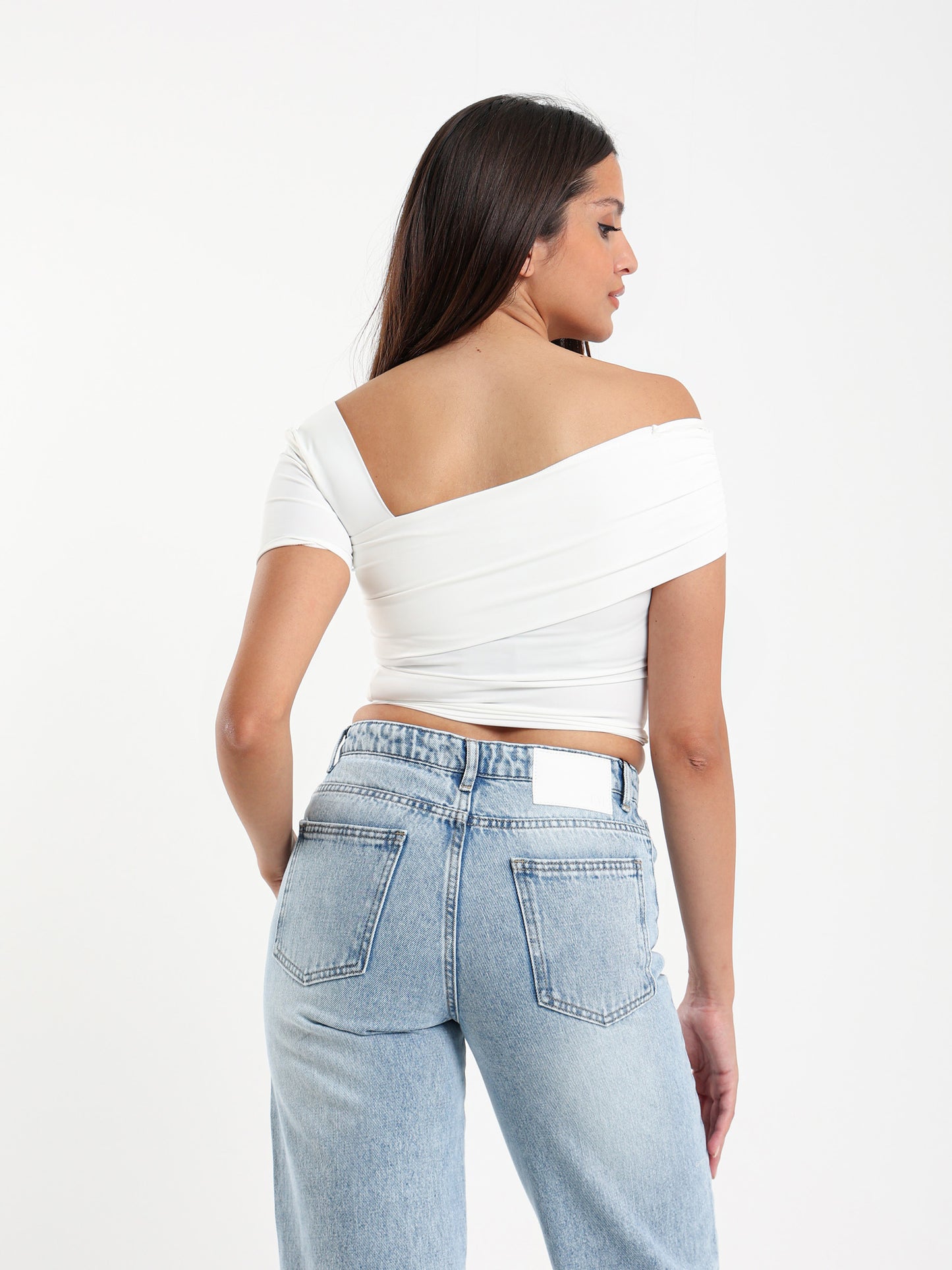 Asymmetric Neckline Fitted Top