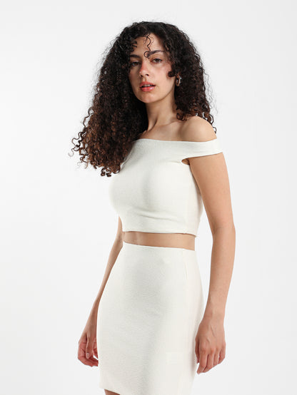 Textured Off Shoulder Top