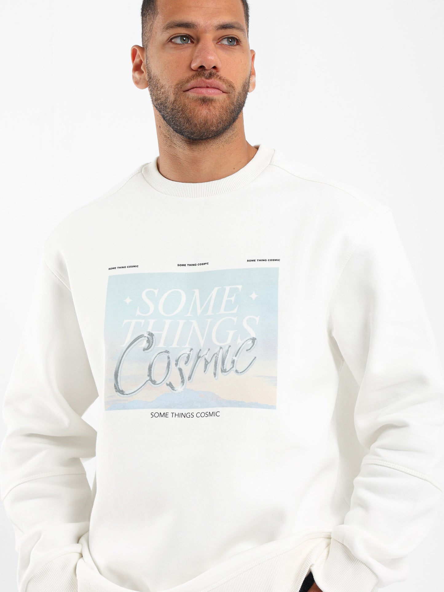 Somethings Cosmic Printed Sweatshirt - Outlet