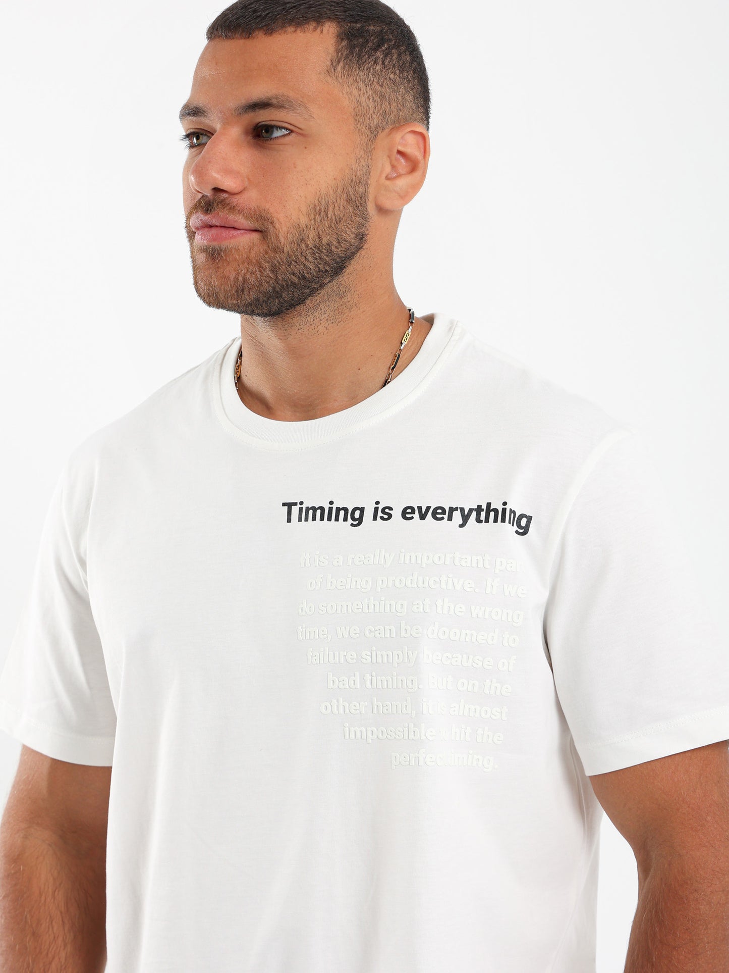 Timing is Everything Text Print T-Shirt