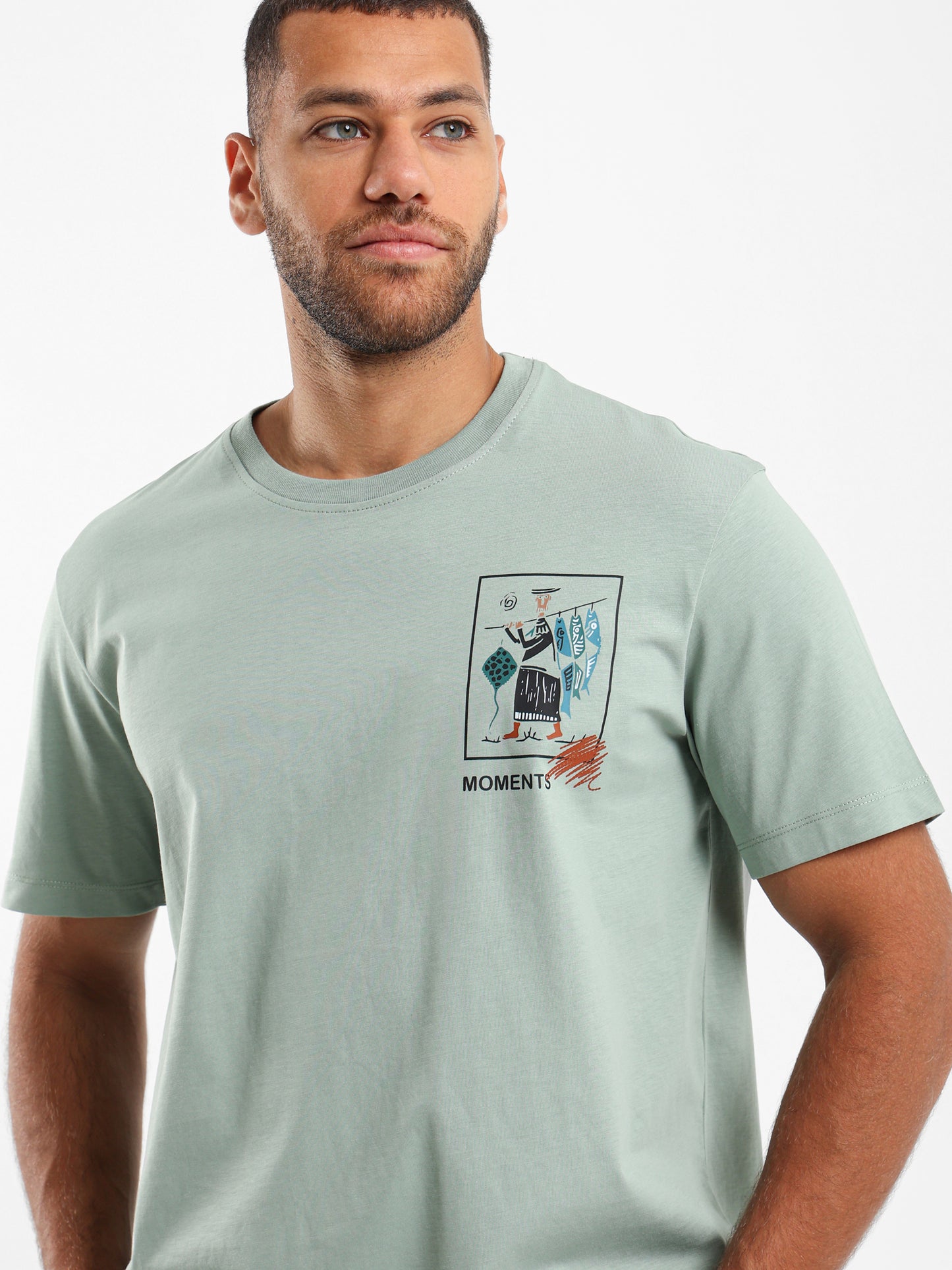 Moments Chest Print T-Shirt