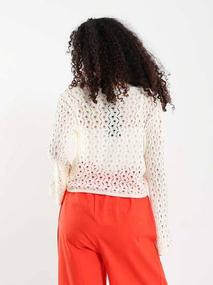 Front Tie Crochet Bolero
