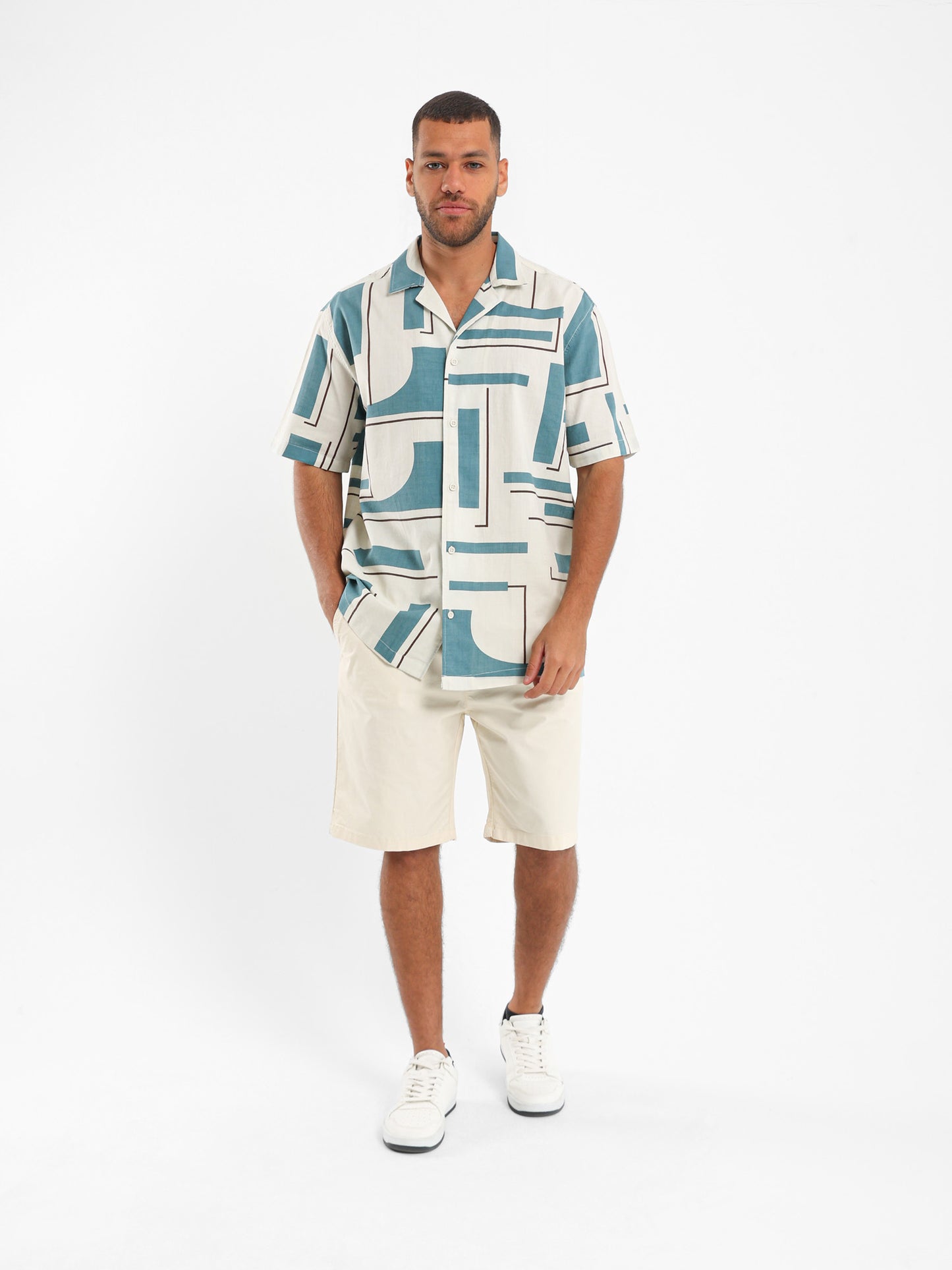 Abstract Print Camp Shirt