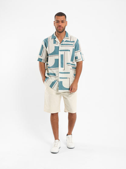 Abstract Print Camp Shirt