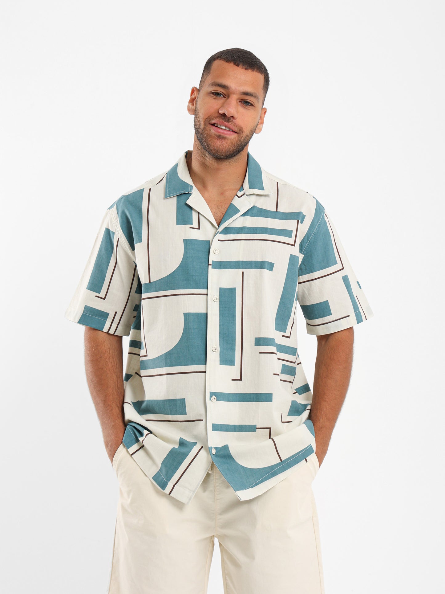 Abstract Print Camp Shirt