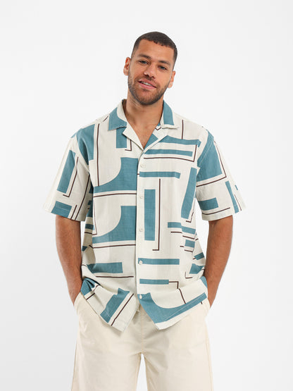 Abstract Print Camp Shirt