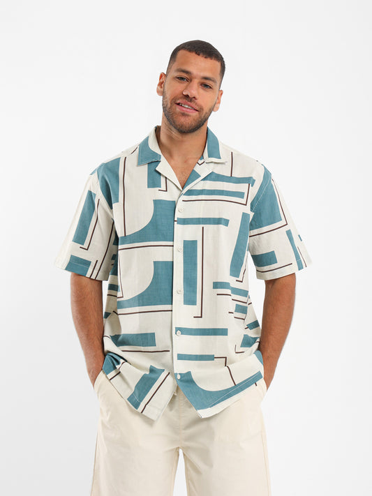 Abstract Print Camp Shirt