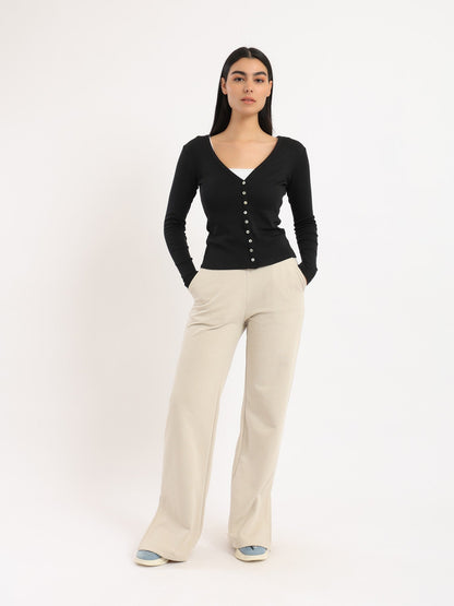 Cardigan - Button Closure - Slip-On - Outlet