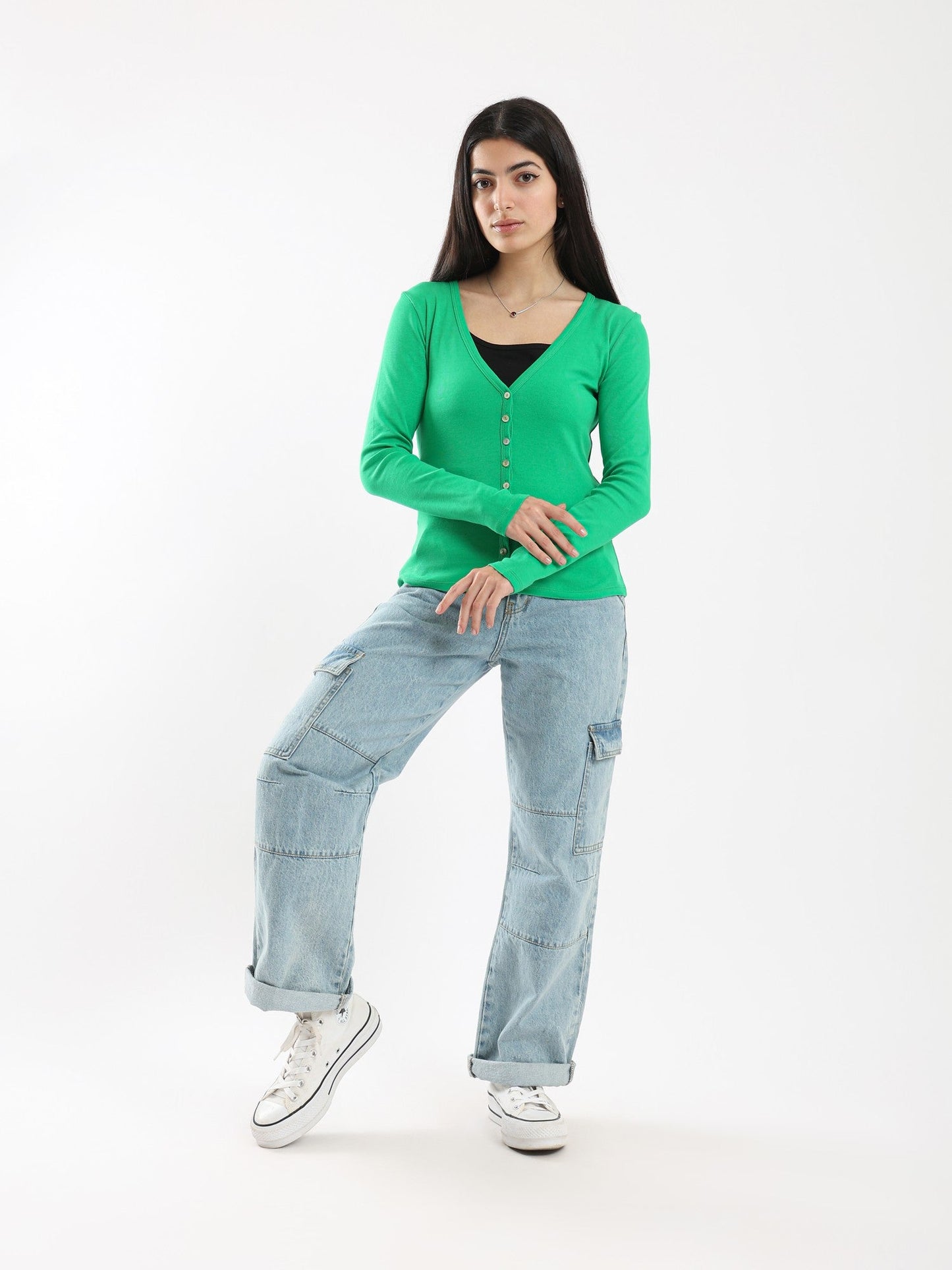 Cardigan - Button Closure - Slip-On - Outlet