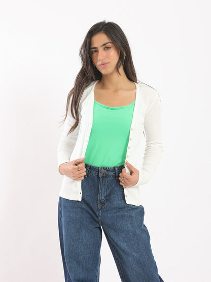 Cardigan - Button Closure - Slip-On - Outlet