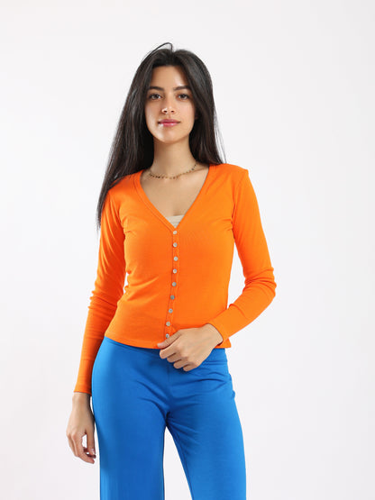 Cardigan - Button Closure - Slip-On - Outlet