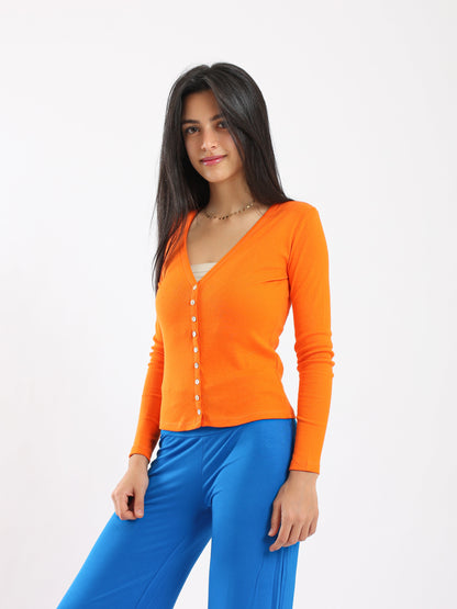 Cardigan - Button Closure - Slip-On - Outlet