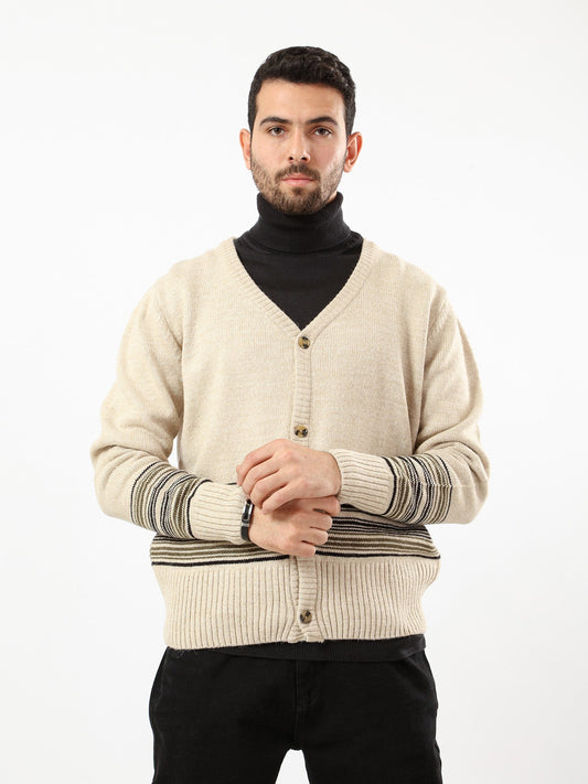 Cardigan - Textured - V-Neck