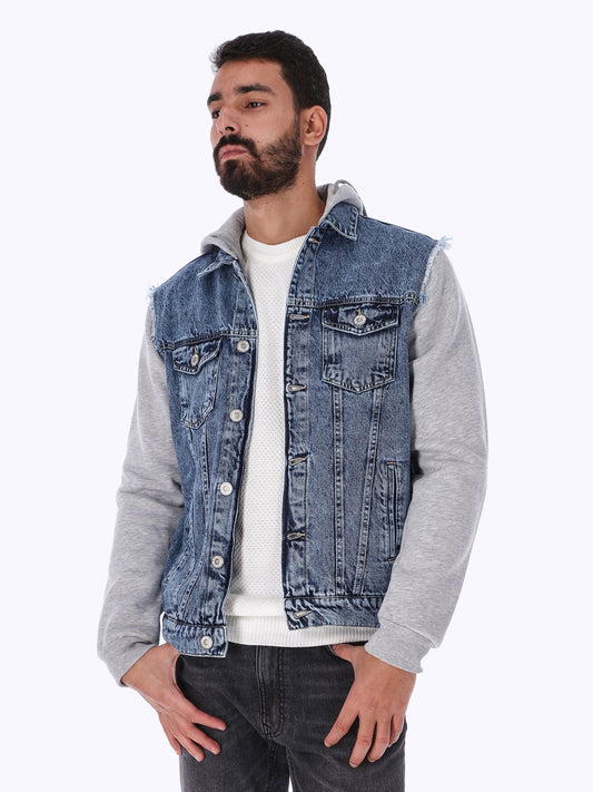 Denim Jacket - French Terry Sleeves