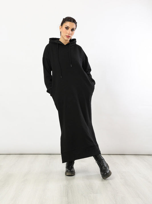 Hoodie Dress - Hooded - Oversized