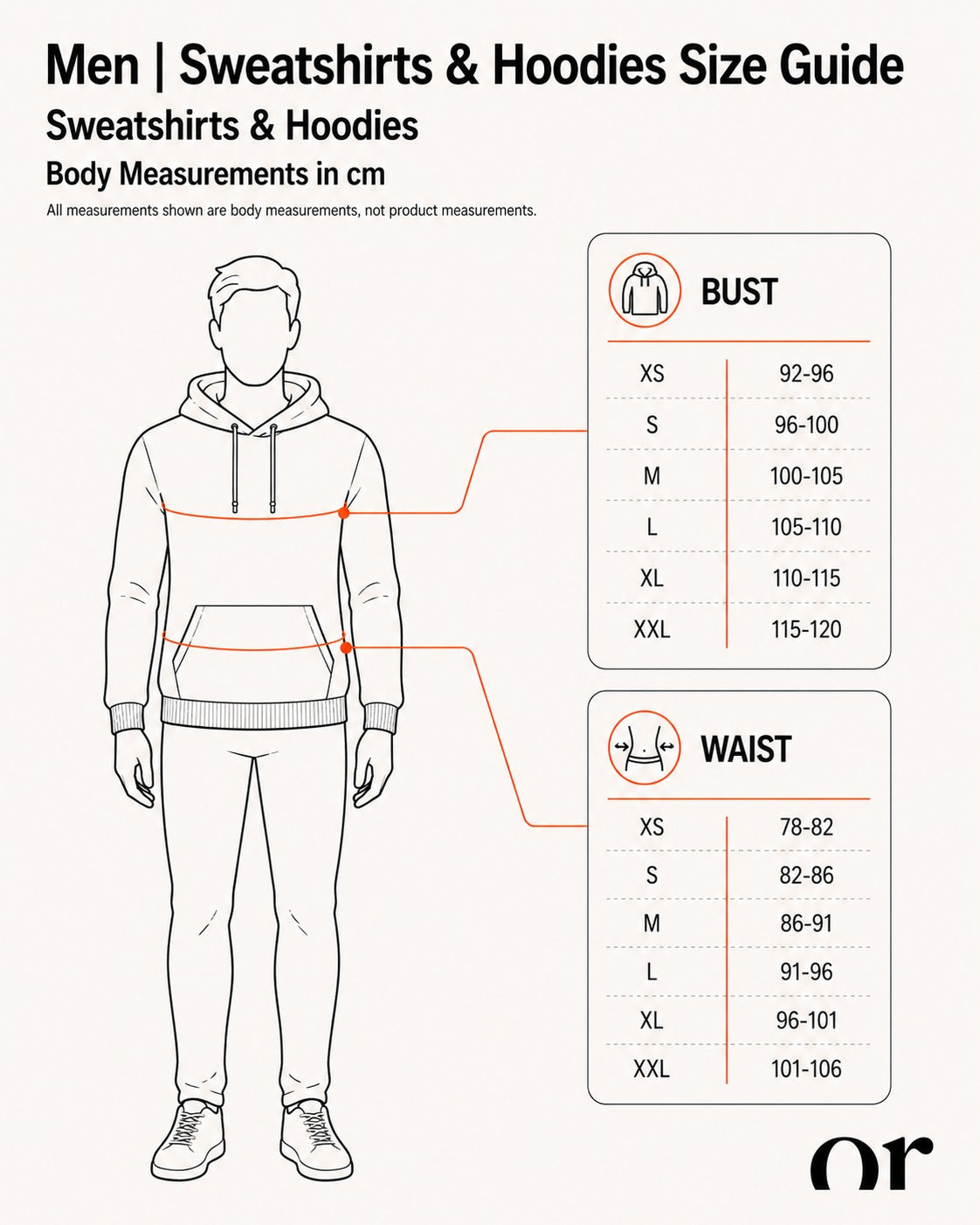 Men | Sweatshirts & Hoodies Size Guide