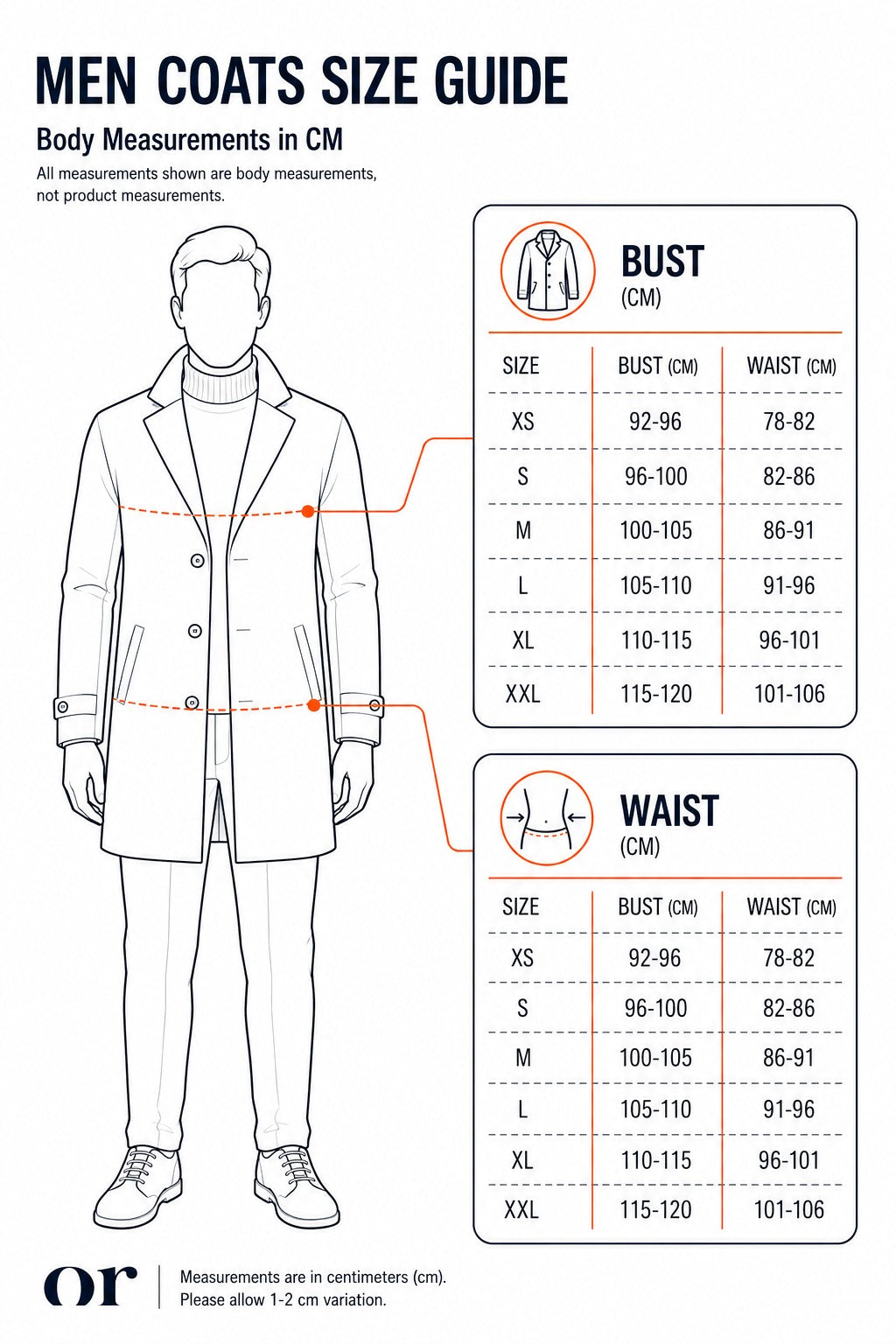 Men | Coats Size Guide