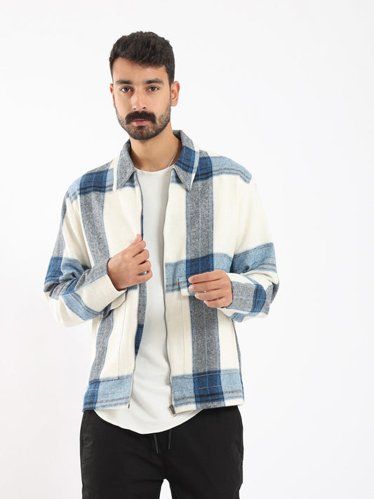 Shirt - Zipper Closure - Plaid