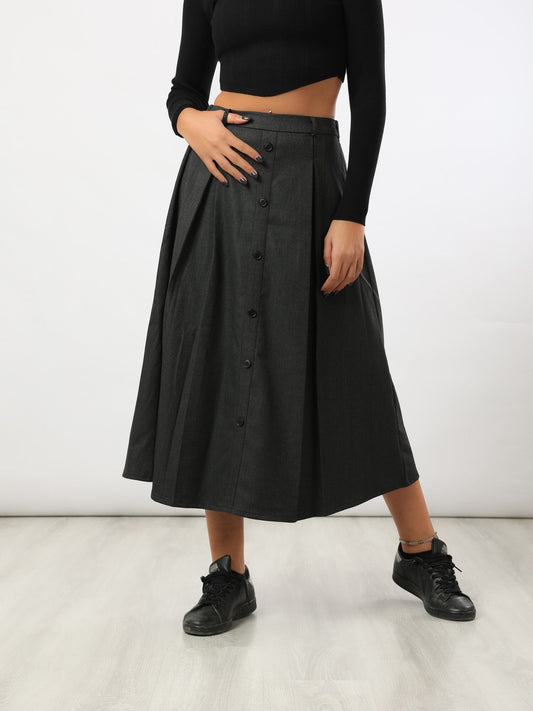 Skirts - Pleated - Buttoned