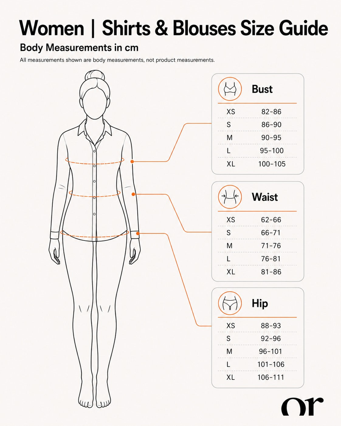 Women | Shirts & Blouses Size Guide