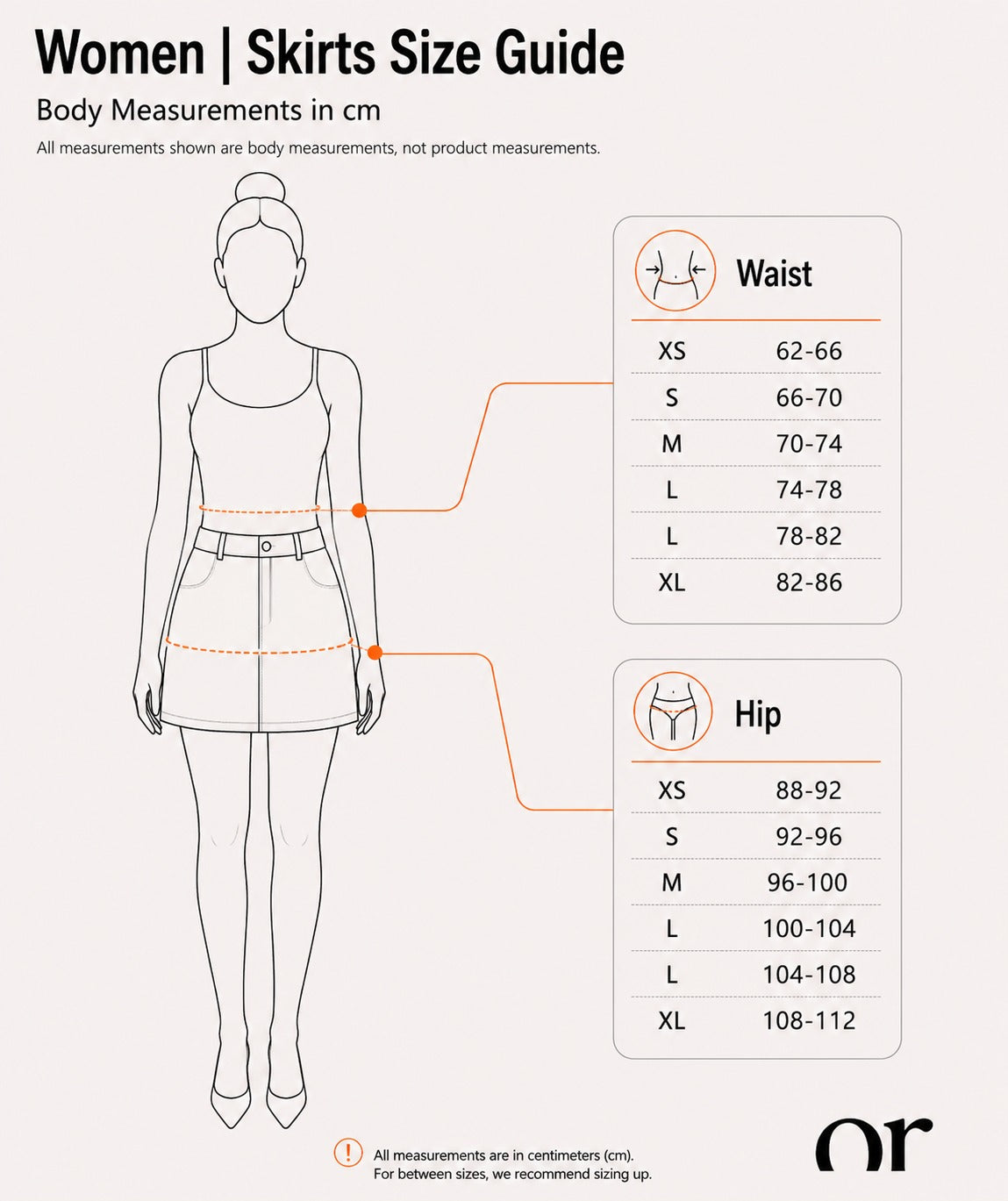 Women | Skirts Size Guide