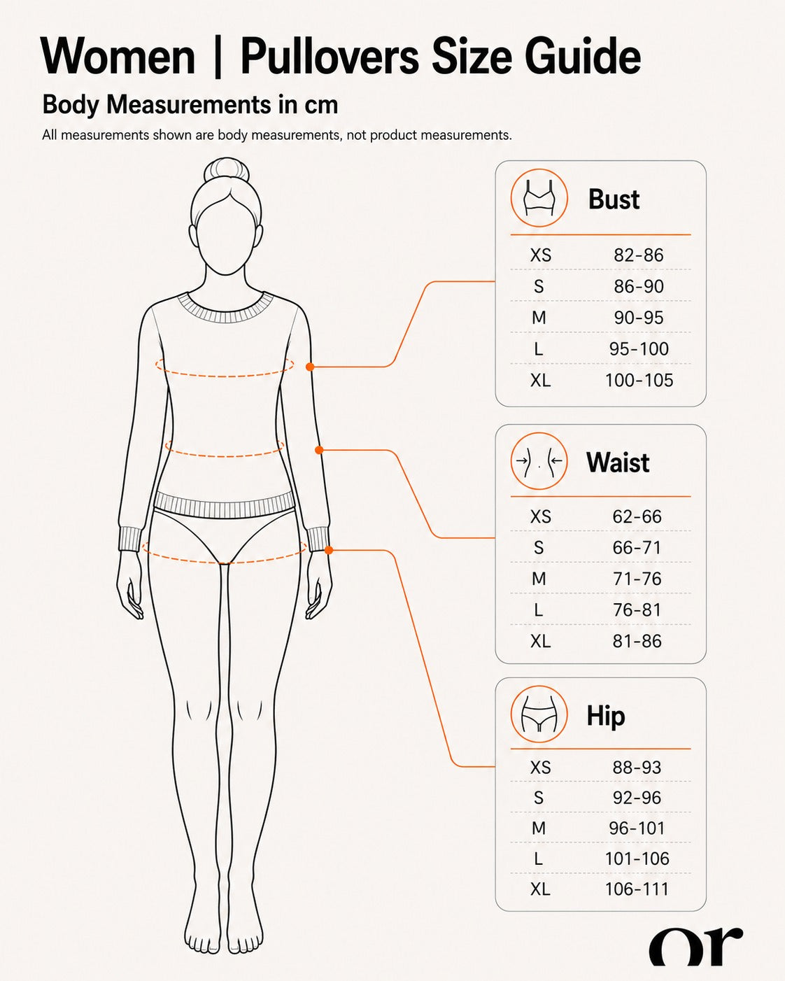 Women | Pullovers Size Guide