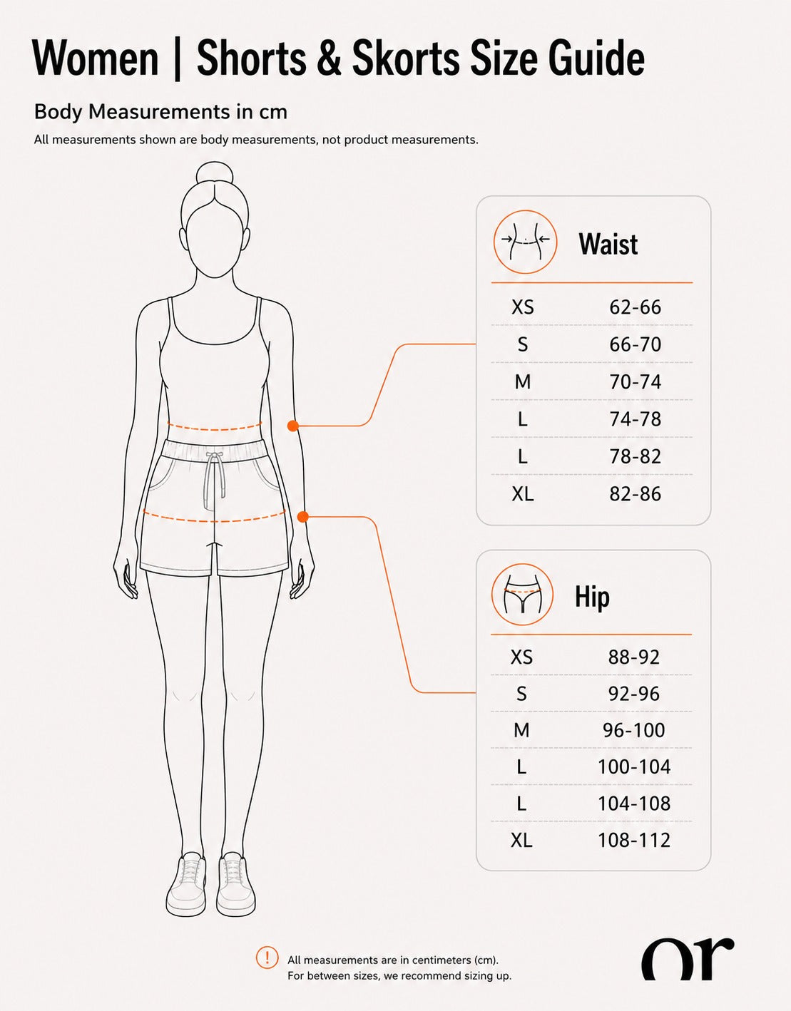 Women | Shorts & Skorts Size Guide