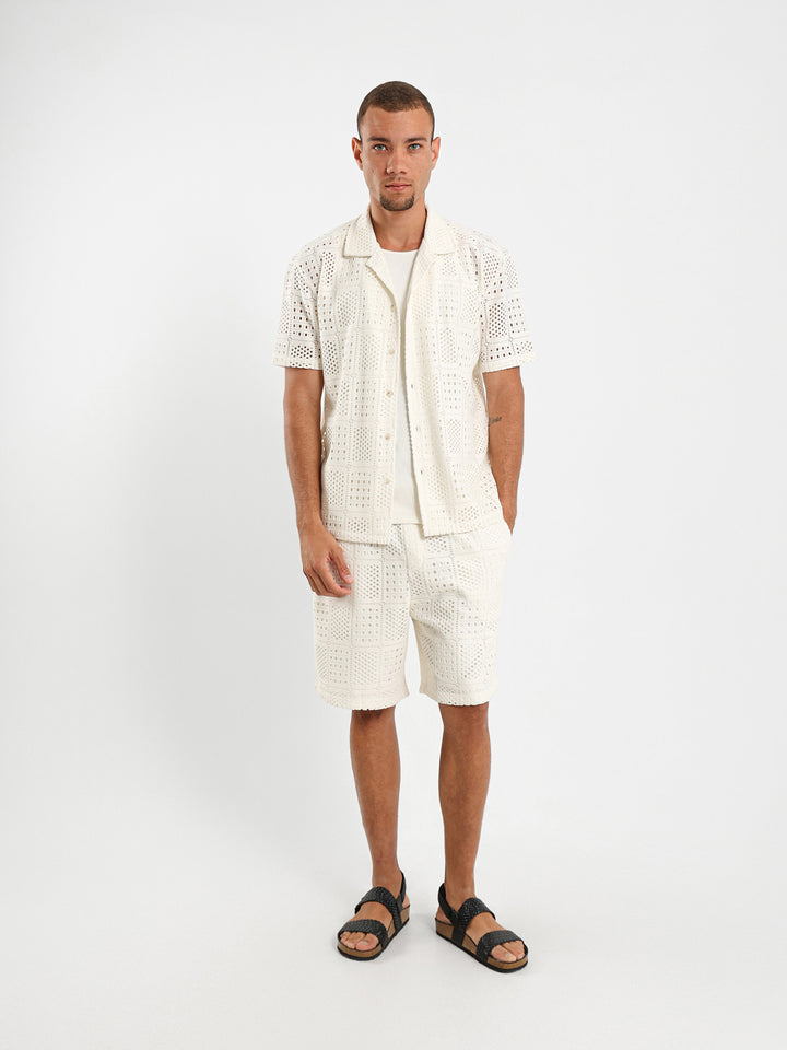 Relaxed Textured Flower Shirt