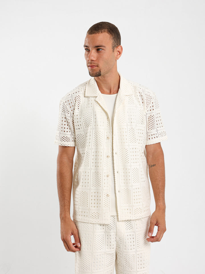 Relaxed Textured Flower Shirt