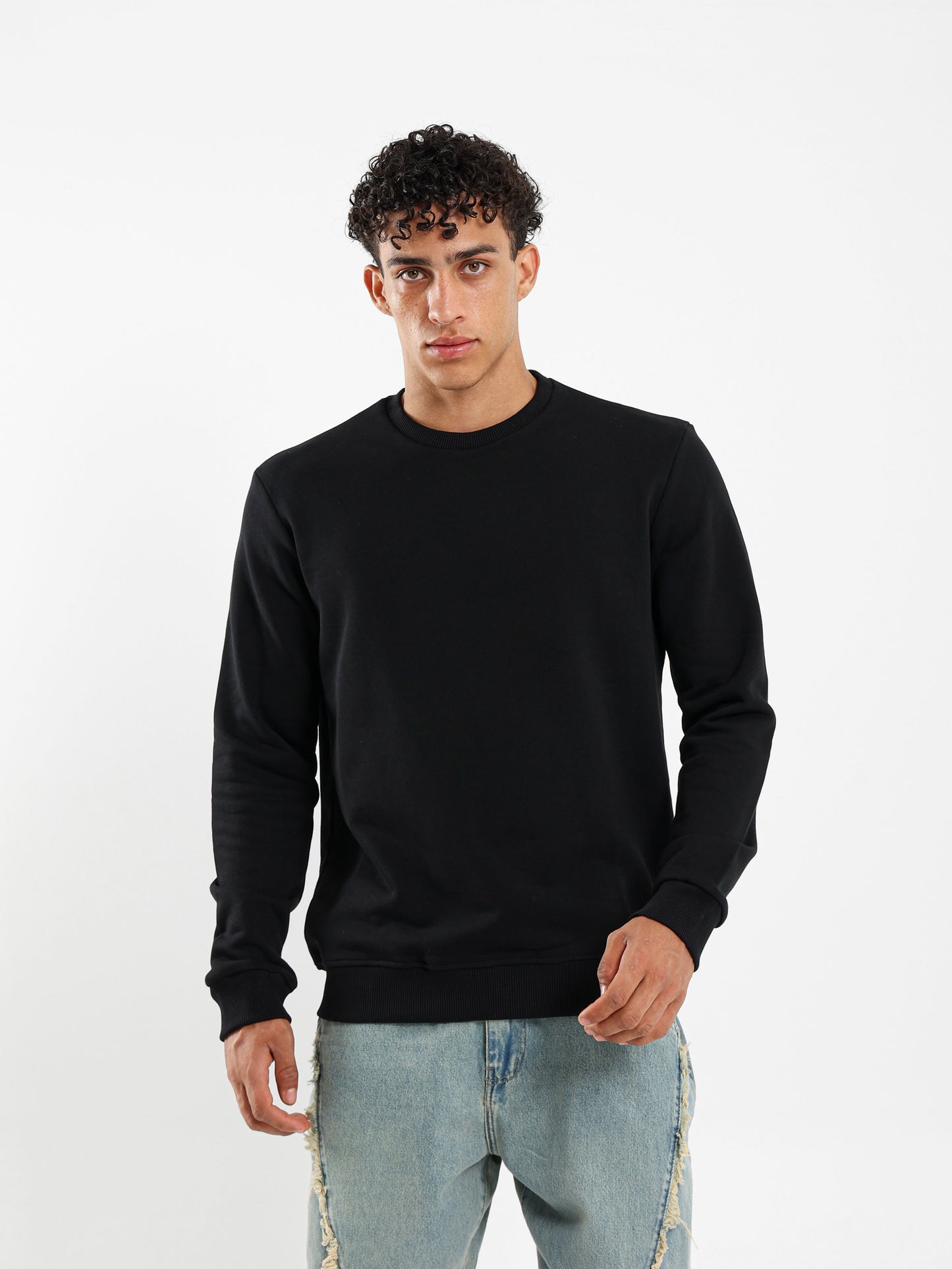 Regular Fit Solid Sweatshirt
