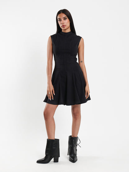 Sleeveless Godet Mini Dress