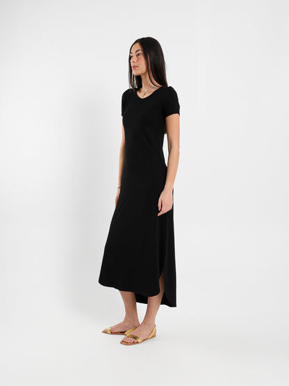 Round Neck Slit Sides Dress