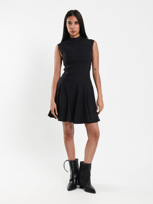 Sleeveless Godet Mini Dress