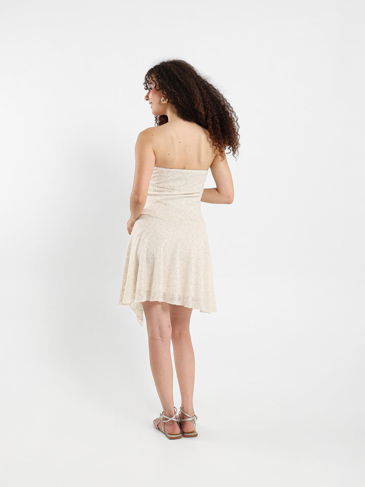 Strapless Lace Mini Dress