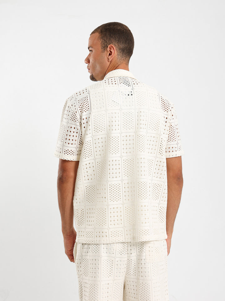 Relaxed Textured Flower Shirt