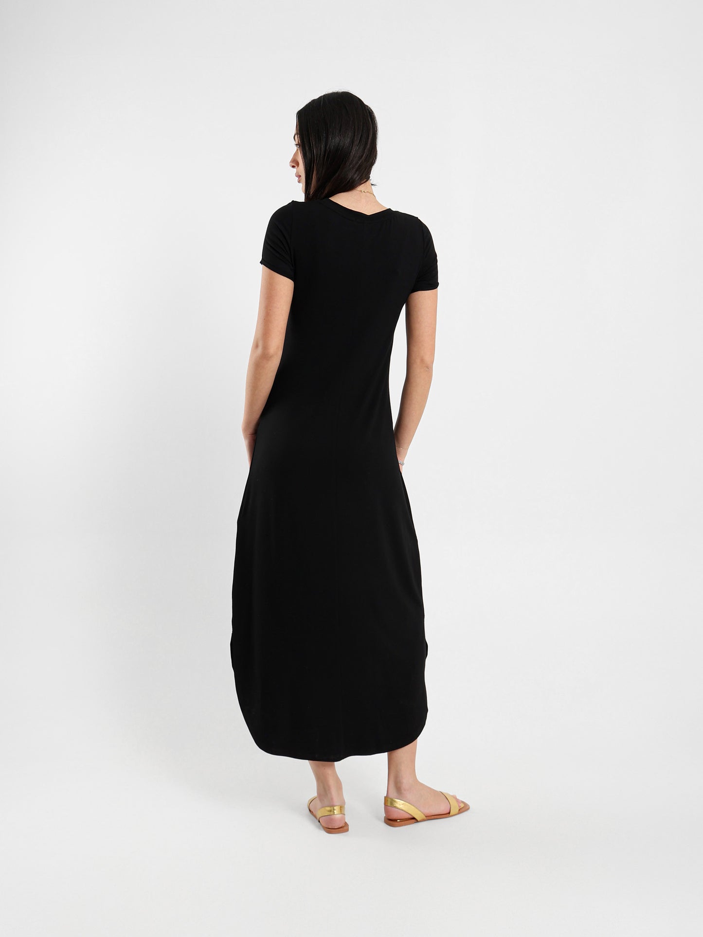 Round Neck Slit Sides Dress