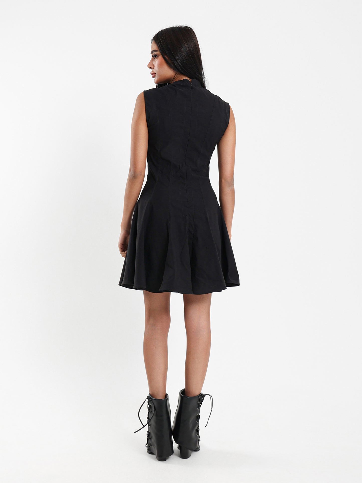 Sleeveless Godet Mini Dress